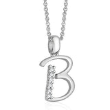 Taraash Sterling Silver Cz Studded Initial "B" Pendant For Men /Women CBPD028I-02 - Taraash