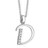 Taraash Sterling Silver CZ Studded Initial "D" Pendant For Men /Women CBPD028I-04 - Taraash