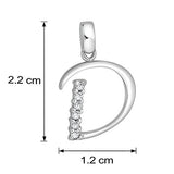 Taraash Sterling Silver CZ Studded Initial "D" Pendant For Men /Women CBPD028I-04 - Taraash