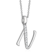 Taraash Sterling Silver CZ Studded Initial 