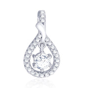 Taraash Sterling Silver Cz Studded Pear Drop Pendant With Chain For Women COMBO PDCH 137 - Taraash