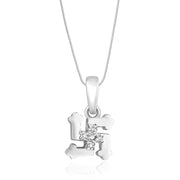 Taraash Sterling Silver Cz Swastik Pendant With Chain For Unisex COMBO PDCH 103 - Taraash