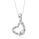 Load image into Gallery viewer, Taraash Sterling Silver Cz Twisted Heart Pendant With Chain For Women COMBO PDCH 116 - Taraash