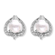Taraash Sterling Silver Designer Pearl CZ Earring For Women - Taraash