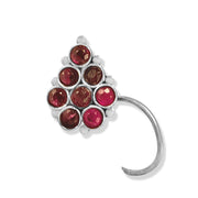 Taraash Sterling silver Designer Pink CZ Nose Pin For Women - Taraash