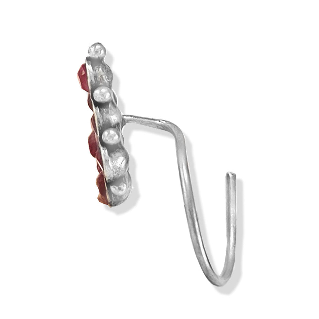 Taraash Sterling silver Designer Pink CZ Nose Pin For Women - Taraash