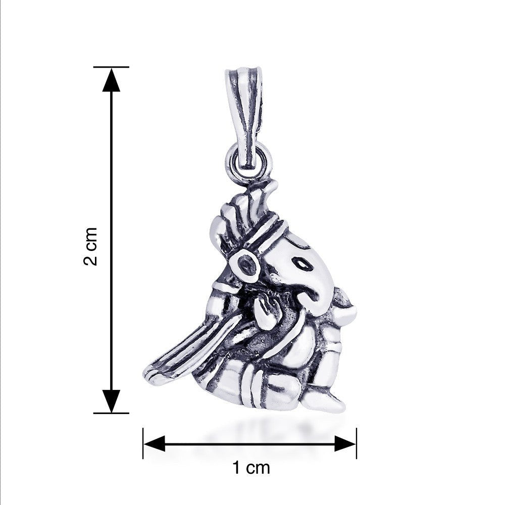 Taraash Sterling Silver Divine Ganeshji Pendant With Chain For Unisex COMBO PDCH 75 - Taraash