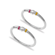 Taraash Sterling Silver Enamel Bangle Kada For Women - Taraash