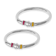 Taraash Sterling Silver Enamel Bangle Kada For Women - Taraash