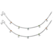 Taraash Sterling Silver Enamel Designer Anklet for Women - Taraash
