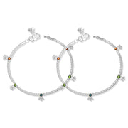 Taraash Sterling Silver Enamel Designer Anklet for Women - Taraash