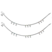 Taraash Sterling Silver Fancy Dangling Beads Anklet For Women - Taraash
