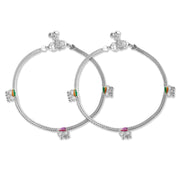 Taraash Sterling Silver Fancy Enamel Anklet For Women - Taraash