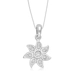 Load image into Gallery viewer, Taraash Sterling Silver Floral Cz Pendant With Chain For Women COMBO PDCH 106 - Taraash