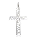 Load image into Gallery viewer, Taraash Sterling Silver Floral Design Cross Pendant With Chain For Unisex COMBO PDCH 110 - Taraash
