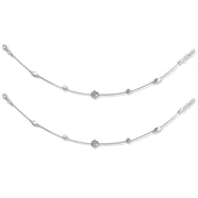 Taraash Sterling Silver Floral Design CZ Anklet For Women - Taraash