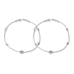 Load image into Gallery viewer, Taraash Sterling Silver Floral Design CZ Anklet For Women - Taraash
