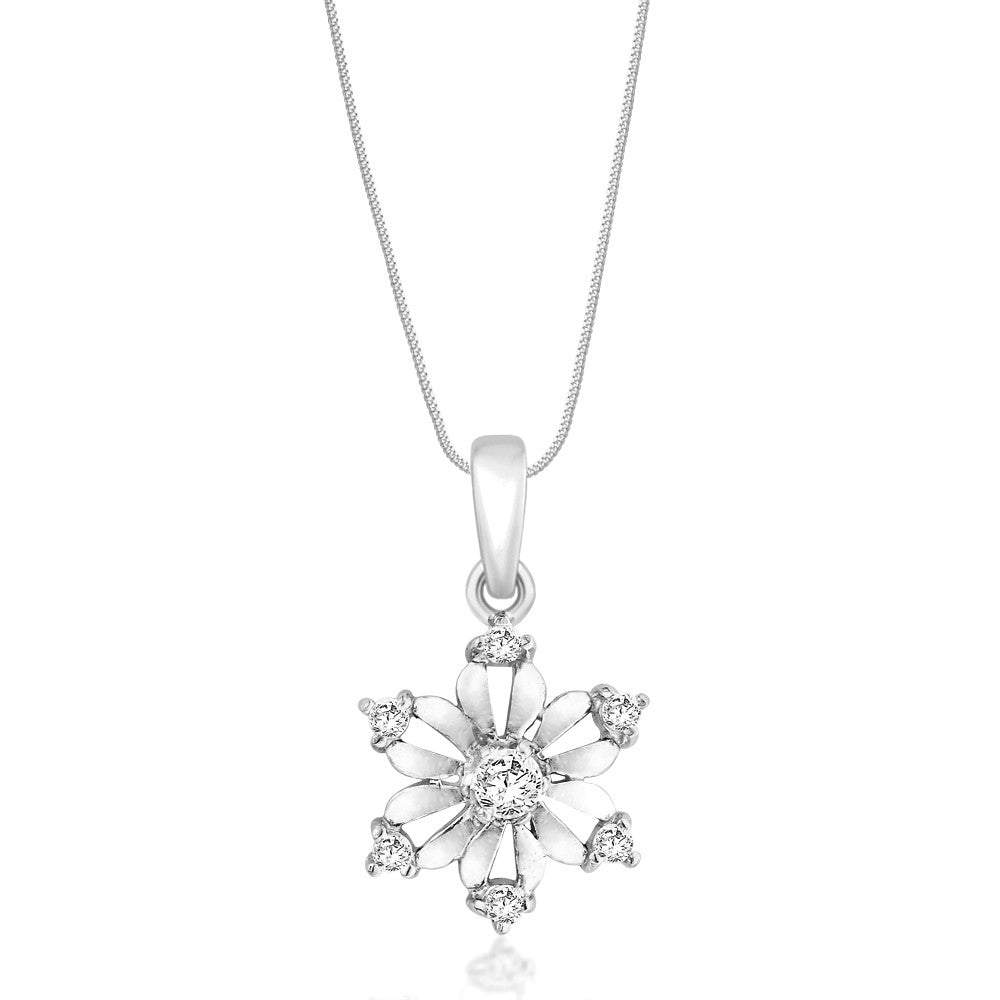 Taraash Sterling Silver Floral Design Pendant With Chain For Women COMBO PDCH 88 - Taraash