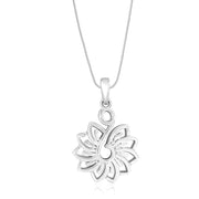 Taraash Sterling Silver Floral Pattern Pendant With Chain For Women COMBO PDCH 85 - Taraash