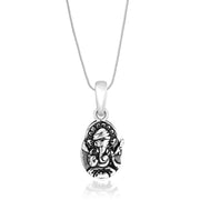 Taraash Sterling Silver Ganesha Pendant With Chain For Unisex COMBO PDCH 90 - Taraash