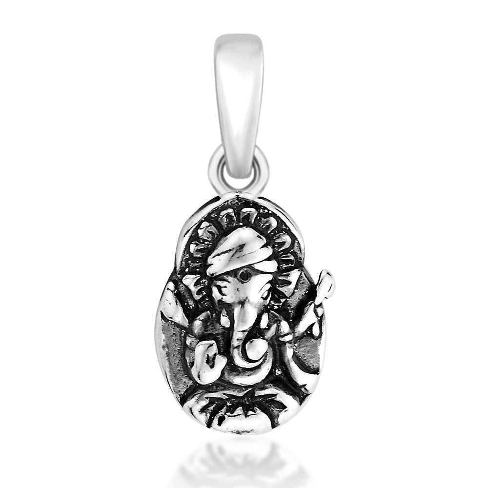 Taraash Sterling Silver Ganesha Pendant With Chain For Unisex COMBO PDCH 90 - Taraash