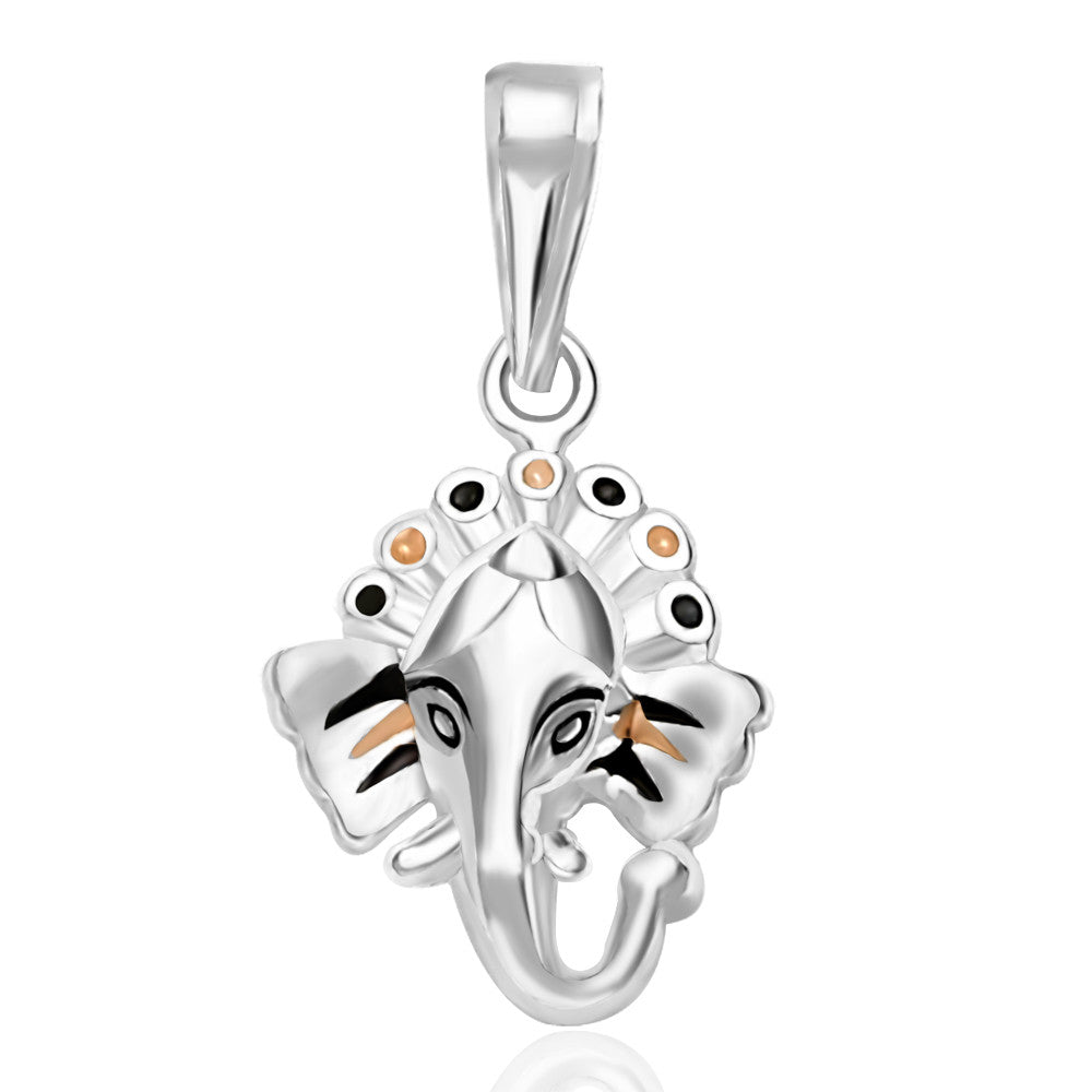 Taraash Sterling Silver Ganeshji Pendant With Chain For Unisex COMBO PDCH 74 - Taraash
