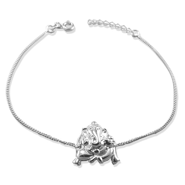 Taraash Sterling Silver Ganeshji Rakhi Bracelet For Brother - Taraash