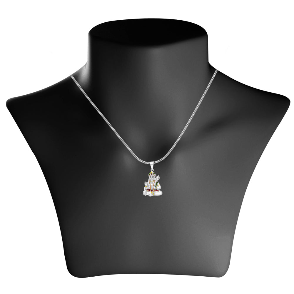 Taraash Sterling Silver Hanuman Pendant With Chain For Men COMBO PDCH 148 - Taraash