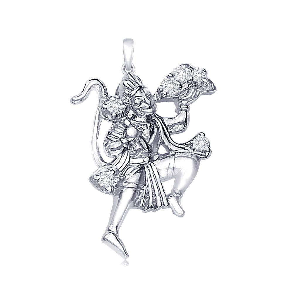 Taraash Sterling Silver Hanuman Pendant With Chain For Men COMBO PDCH 149 - Taraash