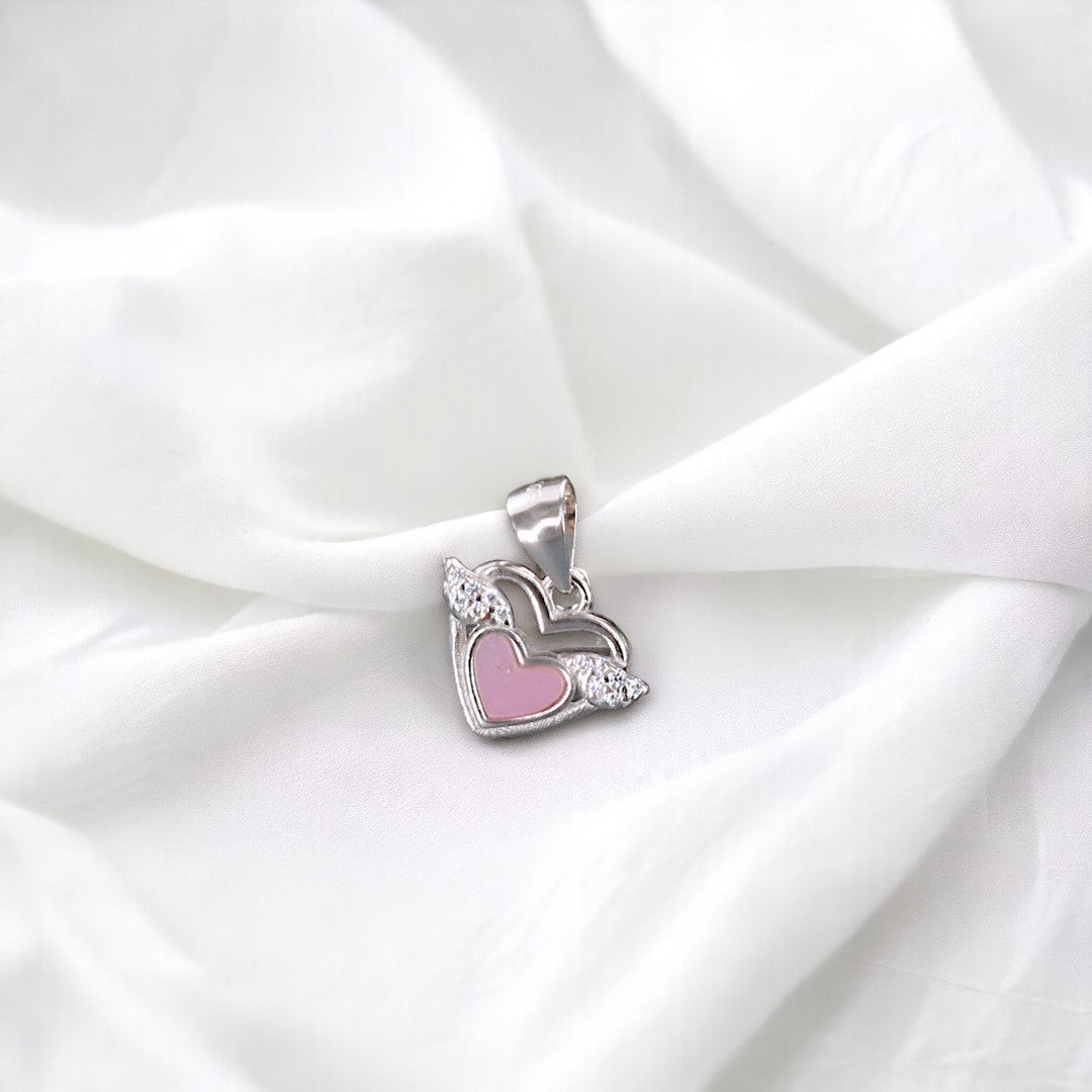 Taraash Sterling Silver Heart Angles Wing CZ Pendant for Women - Taraash