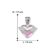 Taraash Sterling Silver Heart Angles Wing CZ Pendant for Women - Taraash