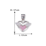 Taraash Sterling Silver Heart Angles Wing CZ Pendant for Women - Taraash