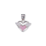 Taraash Sterling Silver Heart Angles Wing CZ Pendant for Women - Taraash