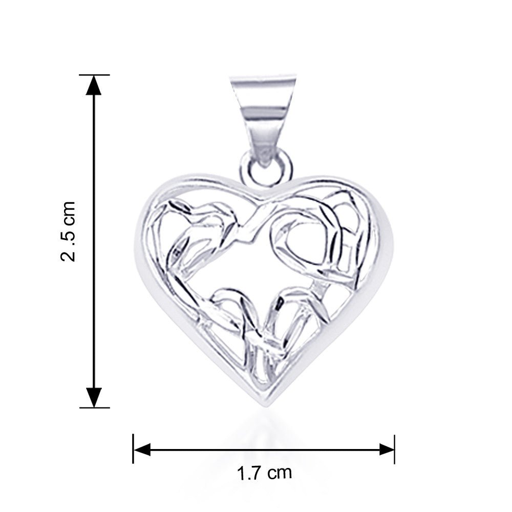 Taraash Sterling Silver Heart Pendant With Chain For Girls COMBO PDCH 82 - Taraash