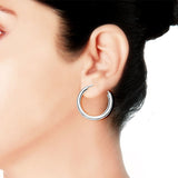 Taraash Sterling-Silver Hoop Earring For Women Silver - H42016M - Taraash