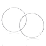 Taraash Sterling-Silver Hoop Earring For Women Silver-H42060M - Taraash