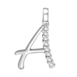 Taraash Sterling Silver Initial "A" Cz Pendant With Chain For Unisex COMBO PDCH 126 - Taraash