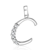 Taraash Sterling Silver Initial "C" CZ Pendant For Men /Women CBPD028I-03 - Taraash