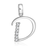 Taraash Sterling Silver Initial "D" Cz Pendant With Chain For Unisex COMBO PDCH 129 - Taraash