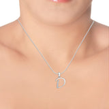 Taraash Sterling Silver Initial "D" Cz Pendant With Chain For Unisex COMBO PDCH 129 - Taraash