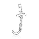 Taraash Sterling Silver Initial "J" CZ Pendant For Men /Women CBPD028I-05 - Taraash