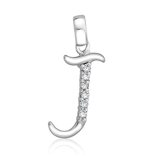 Taraash Sterling Silver Initial "J" CZ Pendant For Men /Women CBPD028I-05 - Taraash