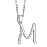 Taraash Sterling Silver Initial "M" CZ Pendant For Men /Women CBPD028I-07 - Taraash