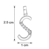 Taraash Sterling Silver Initial "S" CZ Pendant For Men /Women CBPD028I-11 - Taraash