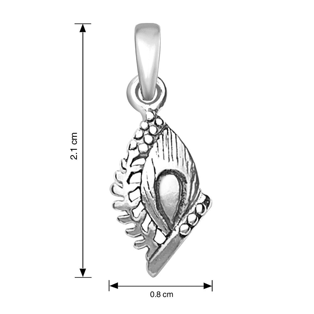 Taraash Sterling Silver Krishna Fether Pendant With Chain For Unisex COMBO PDCH 57 - Taraash