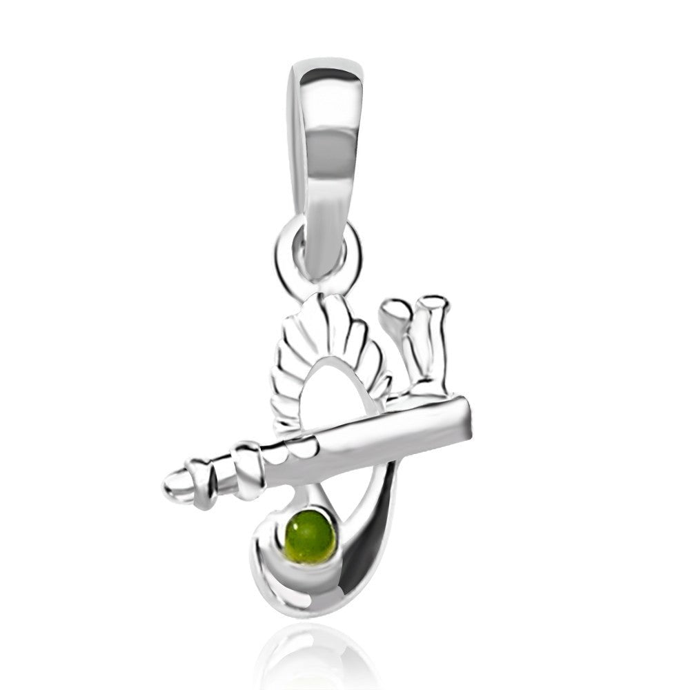 Taraash Sterling Silver Krishna Flute Pendant With Chain For Unisex COMBO PDCH 56 - Taraash