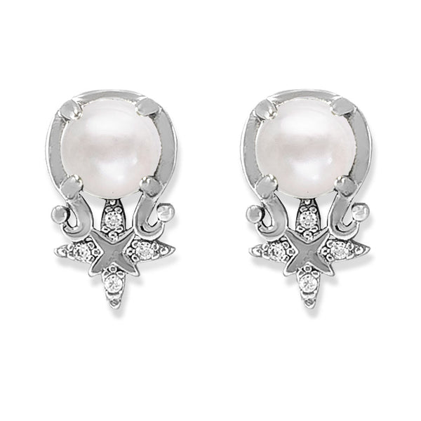 Taraash Sterling Silver Lovely Designer CZ Pearl Earring for Women - Taraash