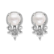 Taraash Sterling Silver Lovely Designer CZ Pearl Earring for Women - Taraash