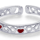 Taraash Sterling Silver Lovely Heart & Infinity Band Style Toe Ring For Women LR1031S - Taraash