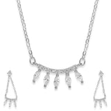Taraash Sterling Silver Marquise Cut Cz Adorn Tanmaniya Necklace Set For Women NS1282R - Taraash